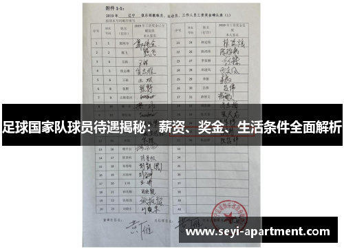 足球国家队球员待遇揭秘：薪资、奖金、生活条件全面解析